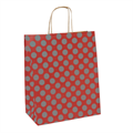 PAPIRNATA VREĆICA S RUČKOM "POLKA DOTS" 20+10x29 CM CRVENO SREBRNA