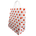 PAPIRNATA VREĆICA 26+14X32 CM BIJELA SA CRVENIM TOČKICAMA