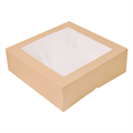 KARTONSKA KUTIJA S POKLOPCEM S PROZOROM 32X32X10 CM SMEĐA