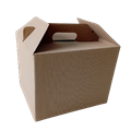 KARTONSKA KUTIJA S RUČKOM ZA PANETONE 26X22X21 CM REBRASTA SMEĐA