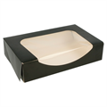 KARTONSKA KUTIJA + POKLOPAC SA PROZOROM 17,5X12X4,5 CM CRNA