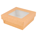 KARTONSKA KUTIJA + POKLOPAC SA PROZOROM 500 ML 12x12x5 CM SMEĐA