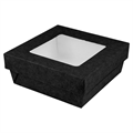 KARTONSKA KUTIJA + POKLOPAC SA PROZOROM 350 ML 10x10x4 CM CRNA