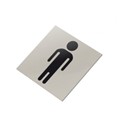 OZNAKA MUŠKI WC 12,5x12,5 CM INOX SREBRNA
