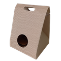 KARTONSKA KUTIJA S RUČKOM ZA PANETONE 23X23X30 CM REBRASTA SMEĐA