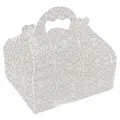 KARTONSKA KUTIJA S RUČKOM 16x18x7 CM BIJELA SA ZLATNIM UZORKOM