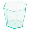 VIŠEKRATNA FINGER FOOD POSUDICA ŠESTEROKUT 60 ML 4,7x4,6 CM PROZIRNO ZELENA 24/1