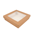 KARTONSKA KUTIJA + POKLOPAC SA PROZOROM 1000 ML SMEĐA 18,5X18,5X4 CM