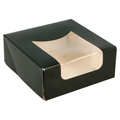 KARTONSKA KUTIJA + POKLOPAC SA PROZOROM 10X10X4 CM CRNA