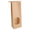 KRAFT VREĆICA S PROZOROM + SAMOLJEPLJ. ZATVARANJE 1,35L 9+6X25 CM