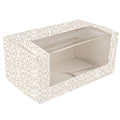 KARTONSKA KUTIJA S PROZOROM 18X11X8 CM BIJELA SA ZLATNIM UZORKOM