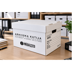 Uredski arhiv s bijelom kutijom