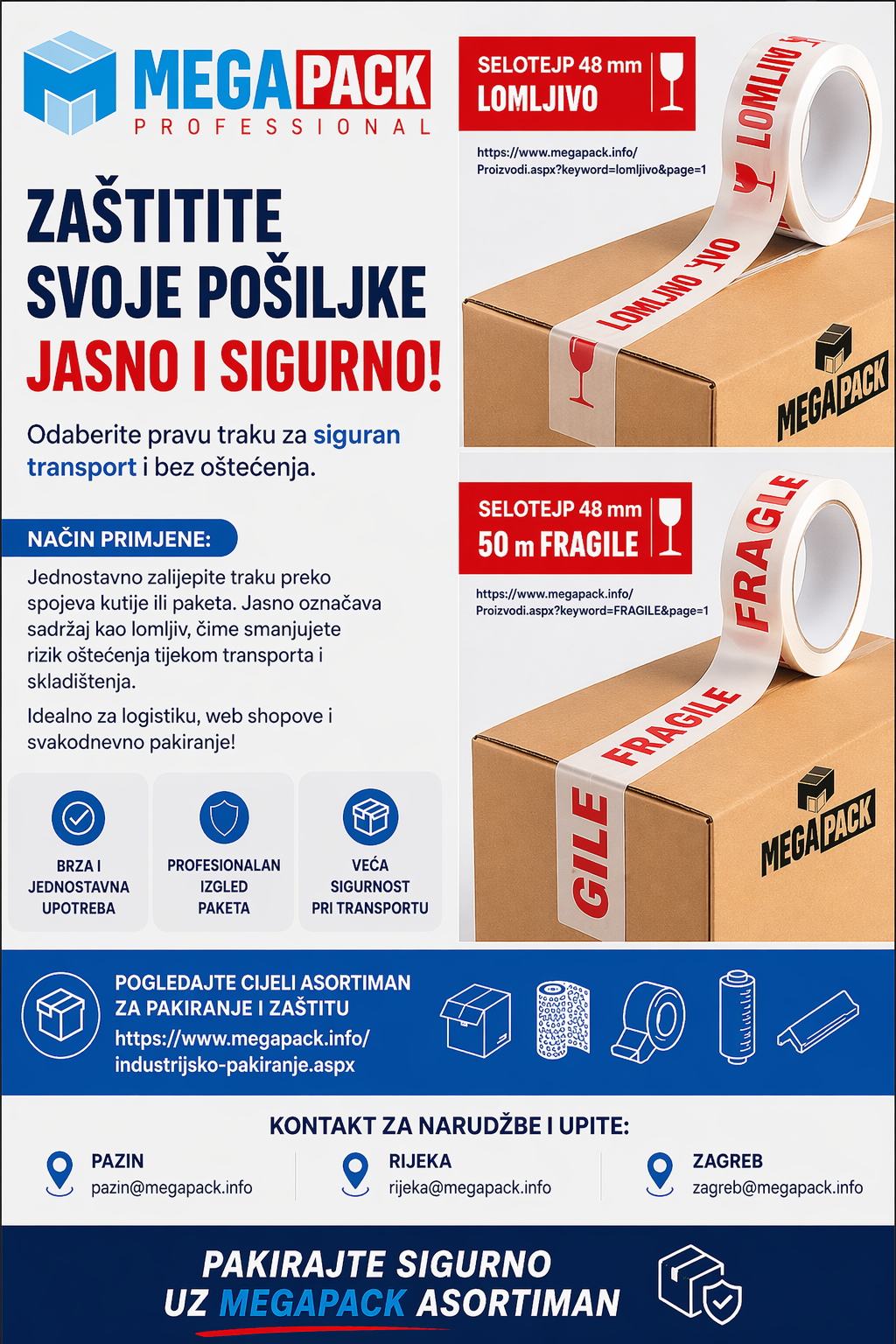 Zaštitite pošiljke jasno i sigurno uz Megapack selotejp trake