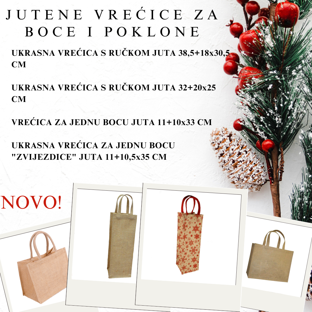! NOVO!
JUTENE VREĆICE ZA BOCE I POKLONE