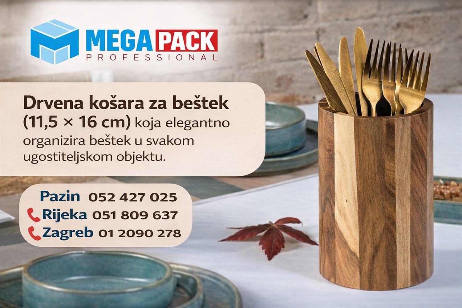 Drvena košara za beštek