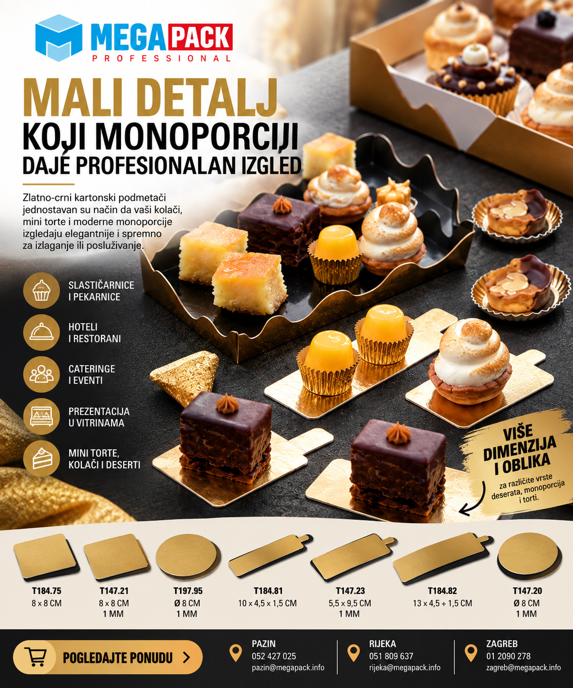 ZLATNO-CRNI PODMETAČI – DETALJ KOJI MIJENJA PREZENTACIJU DESERTA