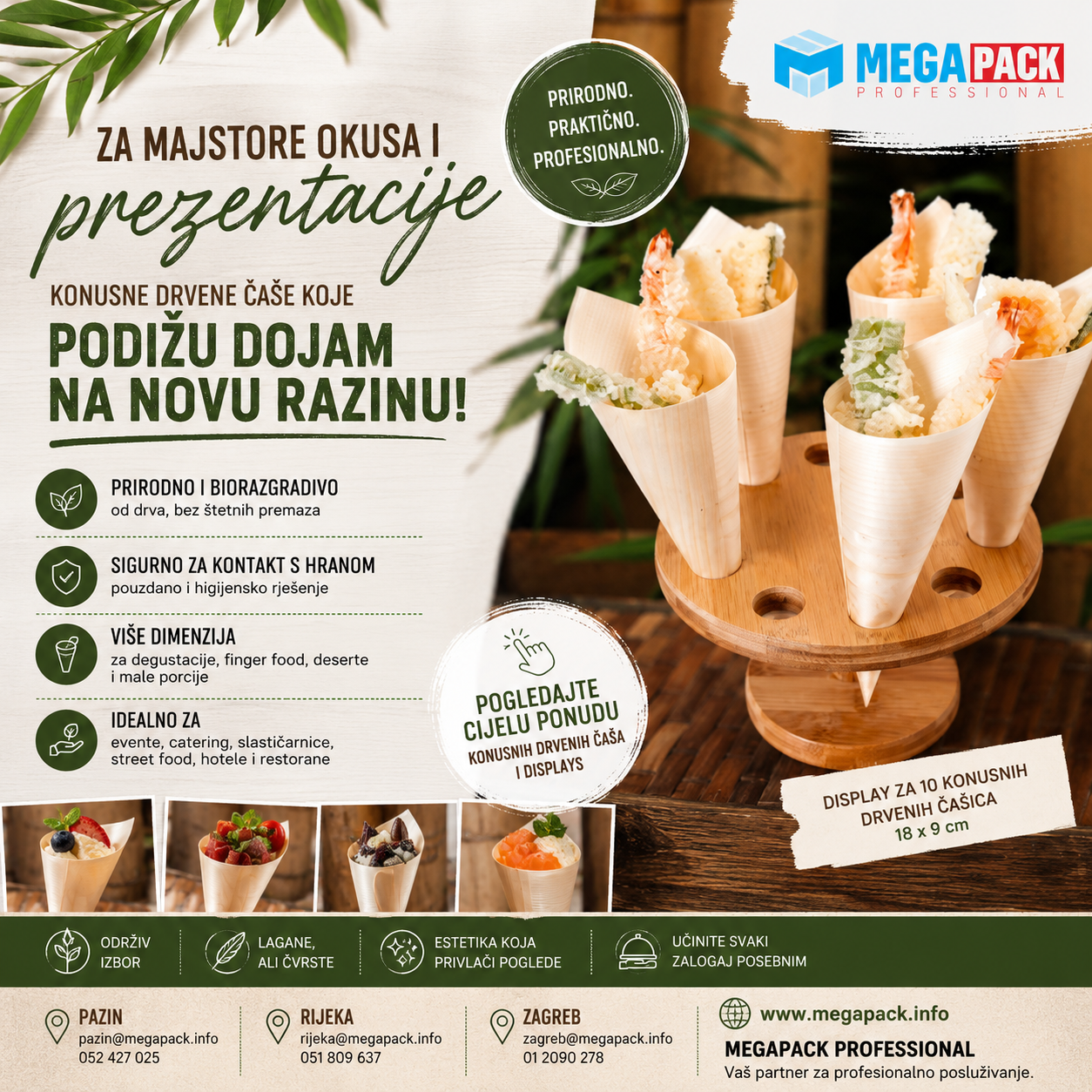 Konusne drvene čašice