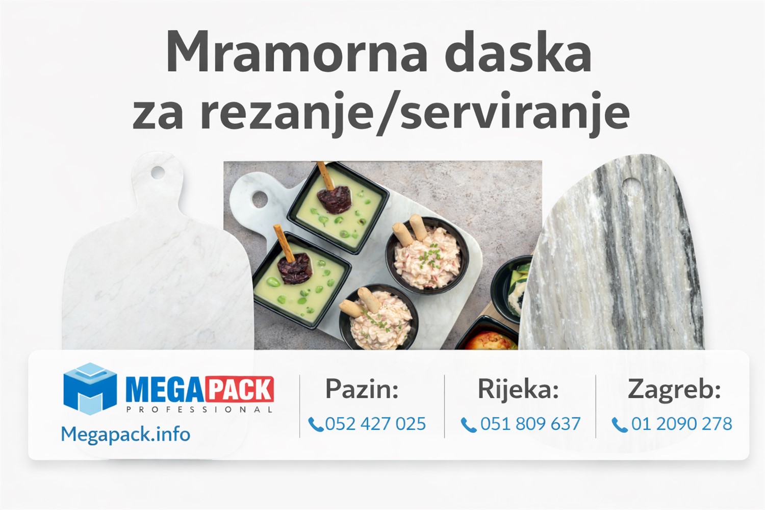 Mramorne daske za sjeckanje i serviranje
