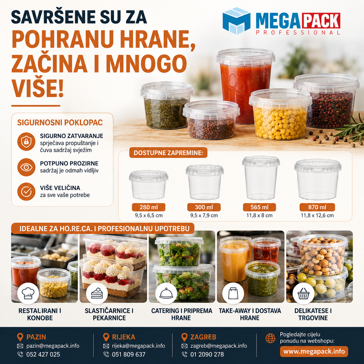 Plastične prozirne posude sa sigurnosnim poklopcem