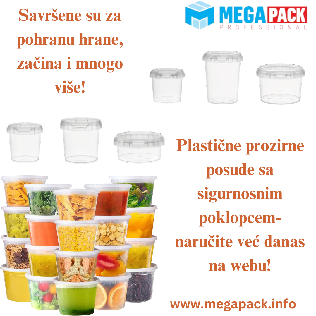 Plastične prozirne posude s sigurnosnim poklopcem