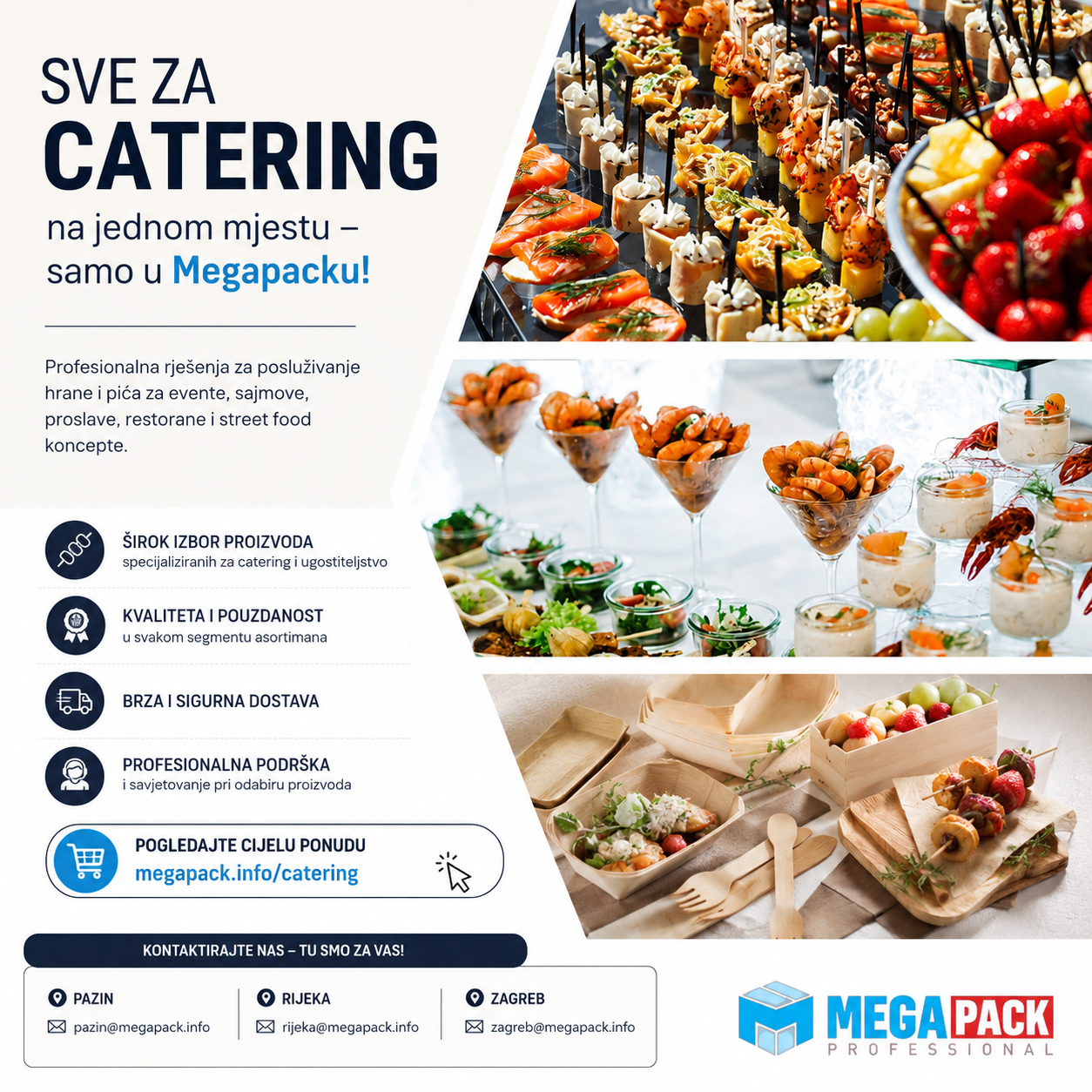 Profesionalna catering ambalaža i pribor za moderno posluživanje hrane