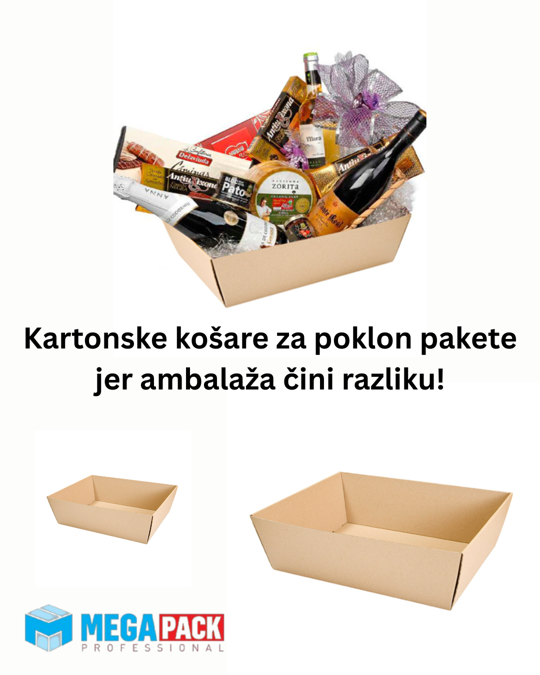 Kartonske košare za poklon pakete