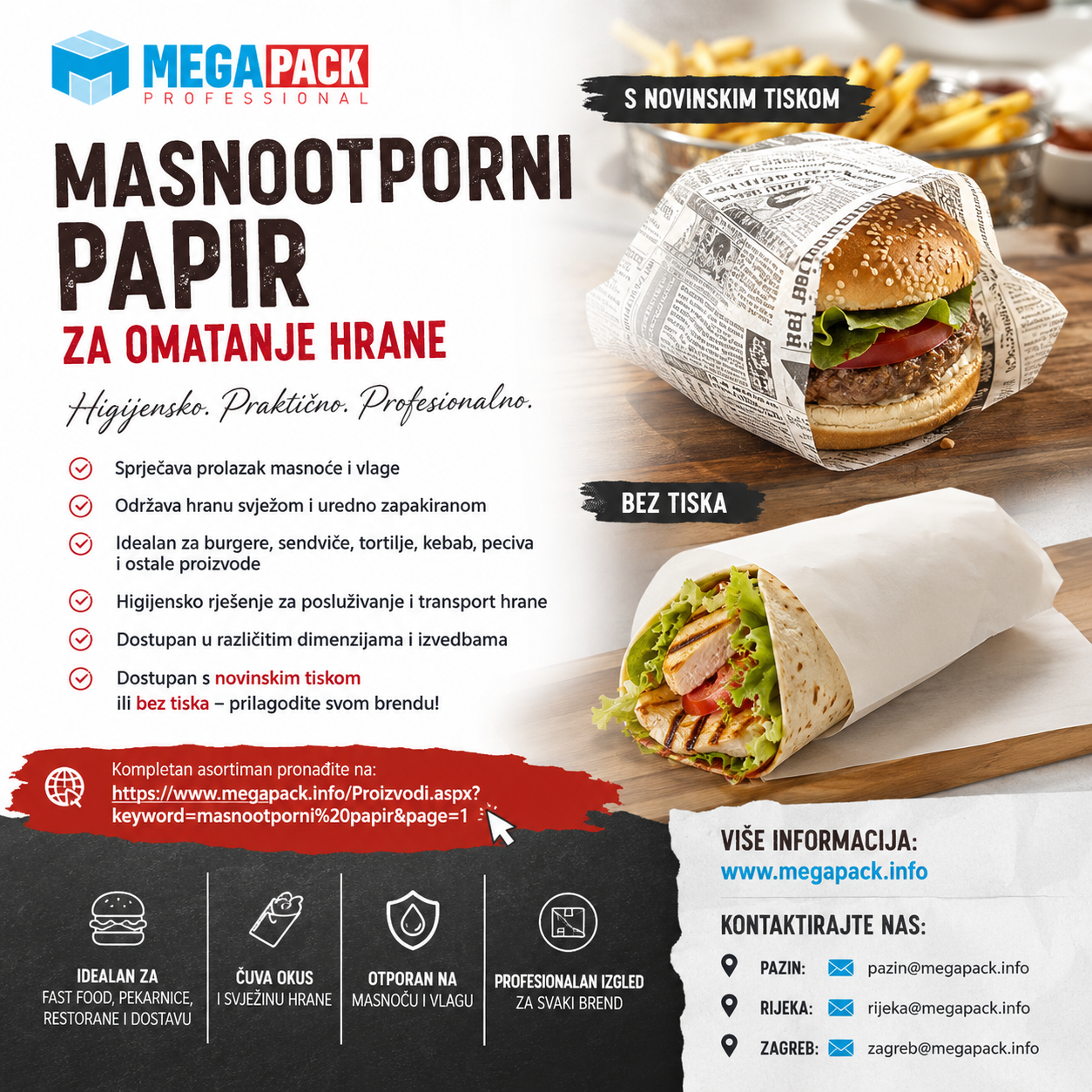 Masnootporni papir za omatanje hrane