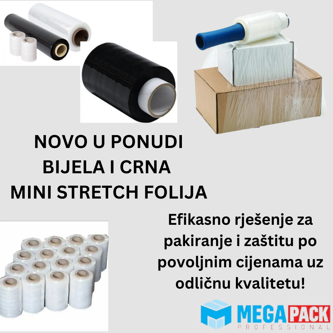NOVO U MEGAPACK-U: CRNA I BIJELA MINI STRETCH FOLIJA 100MMX150M