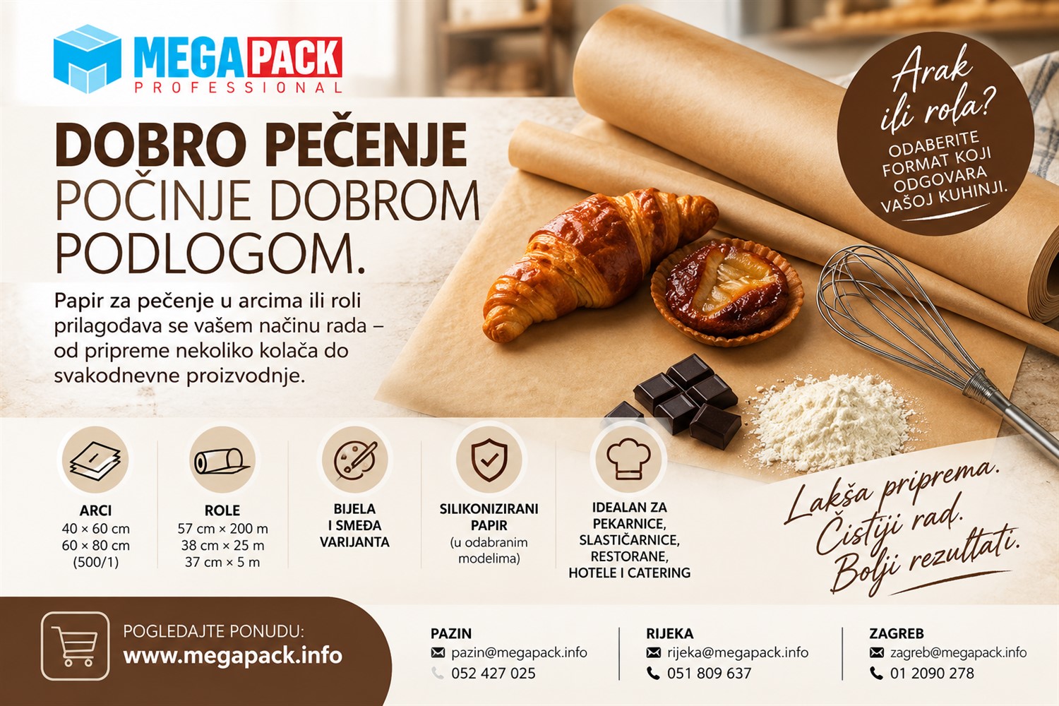 PAPIR ZA PEČENJE U ARCIMA I ROLAMA