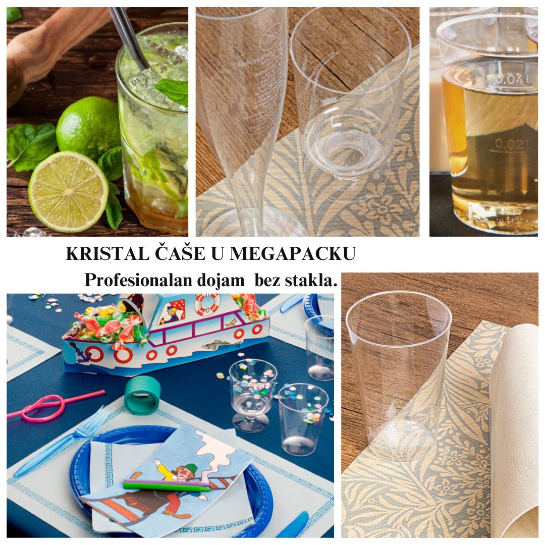 Plastične kristal čaše i čašice