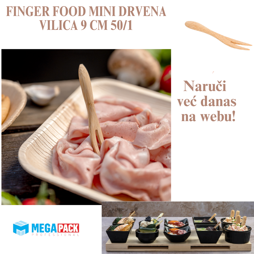 FINGER FOOD MINI DRVENA VILICA 9 CM 50/1