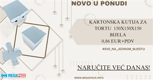 KARTONSKA KUTIJA ZA TORTU 150x150x150 BIJELA