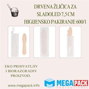 HIGIJENSKI PAKIRANE DRVENE ŽLIČICE ZA SLADOLED