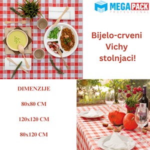Bijelo crveni VICHY stolnjaci
