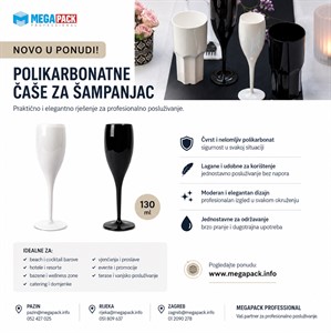 Polikarbonatne čaše za šampanjac 130 ml