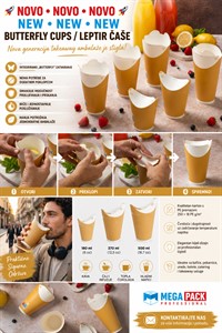 NOVO • NOVO • NOVO – Butterfly Cups / Leptir čaše