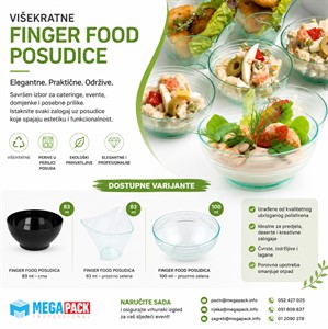 Višekratne finger food posudice za elegantnu prezentaciju svakog zalogaja