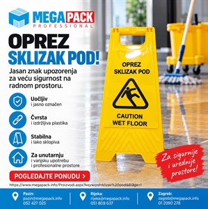 UPOZORAVAJUĆA PLOČA „OPREZ – SKLIZAK POD"
