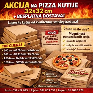 AKCIJA NA PIZZA KUTIJE 32x32 cm