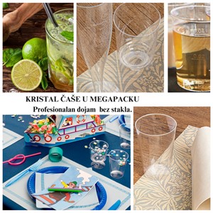 Plastične kristal čaše i čašice