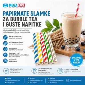 PAPIRNATE SLAMKE ZA BUBBLE TEA, SMOOTHIEJE I GUSTE NAPITKE